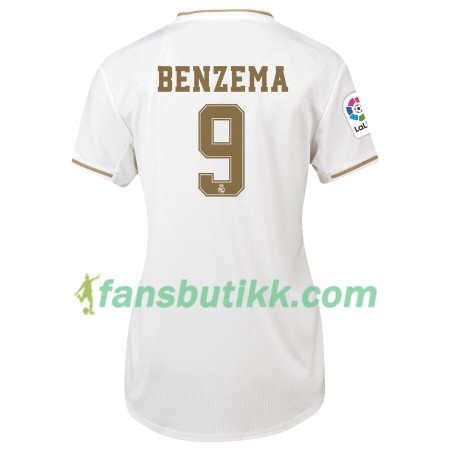Fotballdrakt Real Madrid Karim Benzema 9 Dame Hjemmetrøye 2019-2020 Kortermet
